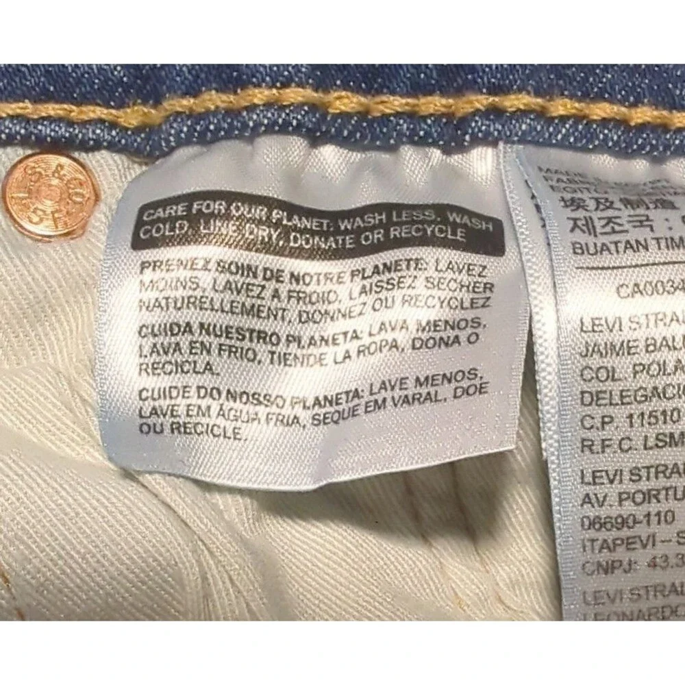 Levi's Premium 502 Big E Regular Taper Fit Mens Jeans 32x34 Stonewashed Zip Fly